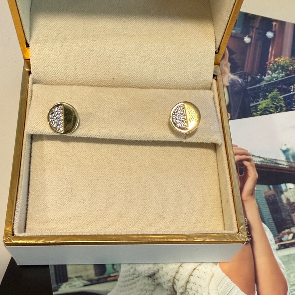 Freida Othman radiance collection Elegant Gold and Silver Stud Earrings